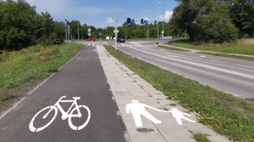 Ścieżka rowerowa na ulicy XVI Pułku Piechoty